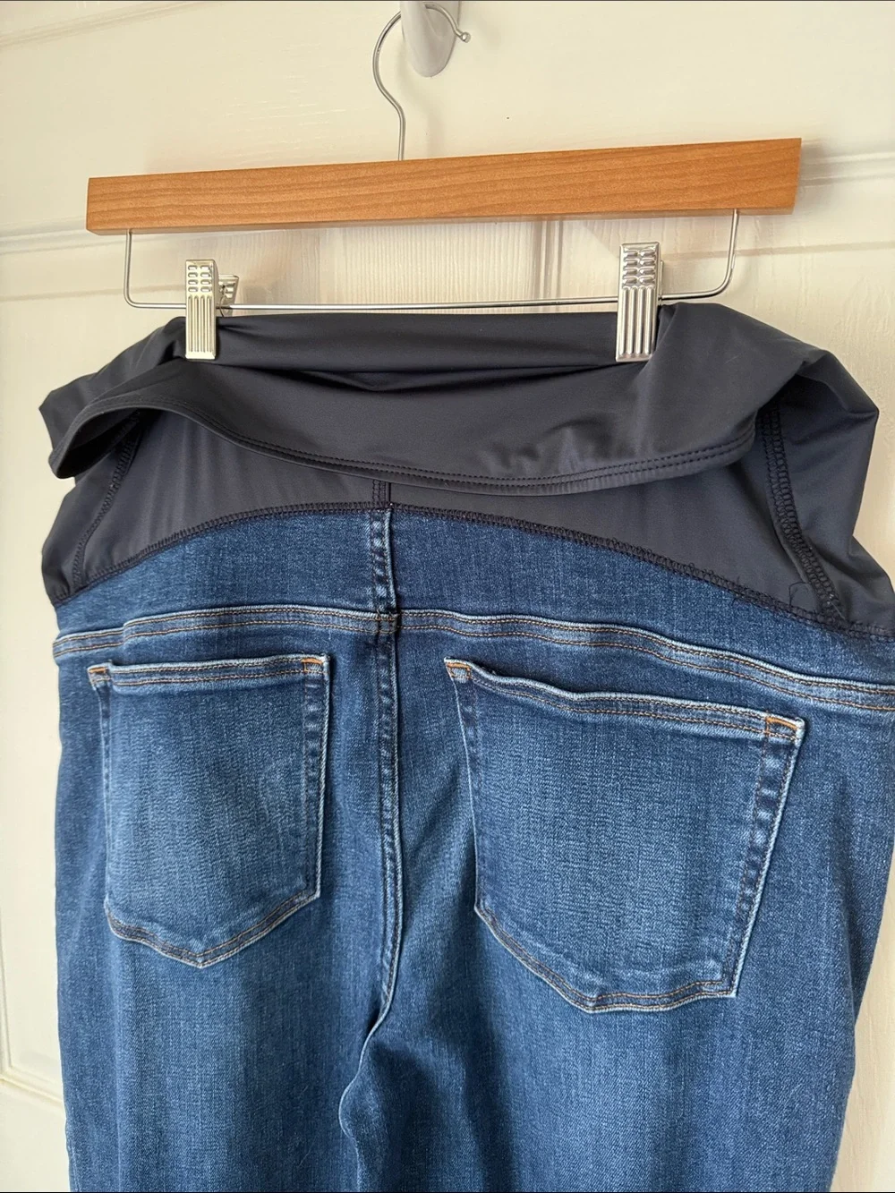 J. Crew Dark Blue Maternity Jeans with Navy Blue Stretch Panel